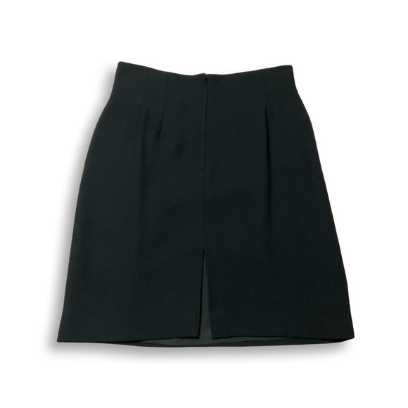 VTG Kenar Skirt Womens 14 Black A-Line Back Slit Lined Knee Length Office Glam‎ - Picture 1 of 8